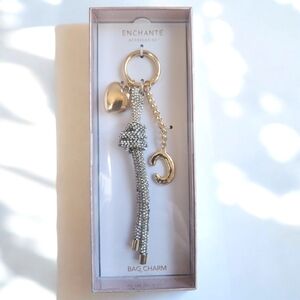 Gold and Silver Bag Charm With Heart